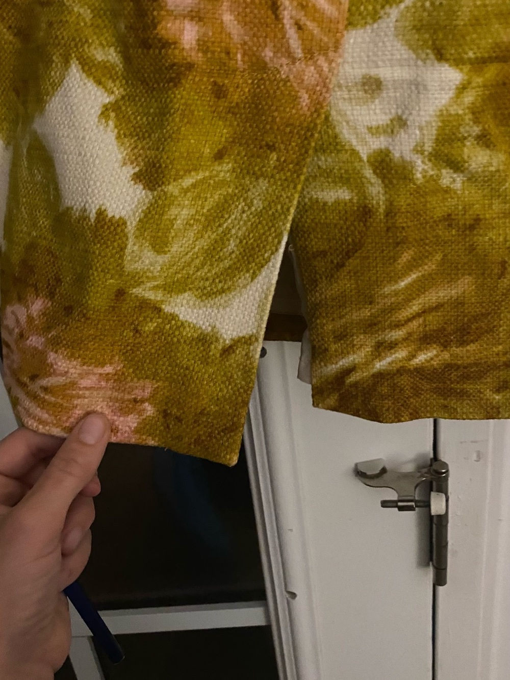 Talbots Mustard and Blush Floral Midi Pencil Skirt - Picture 4 of 5